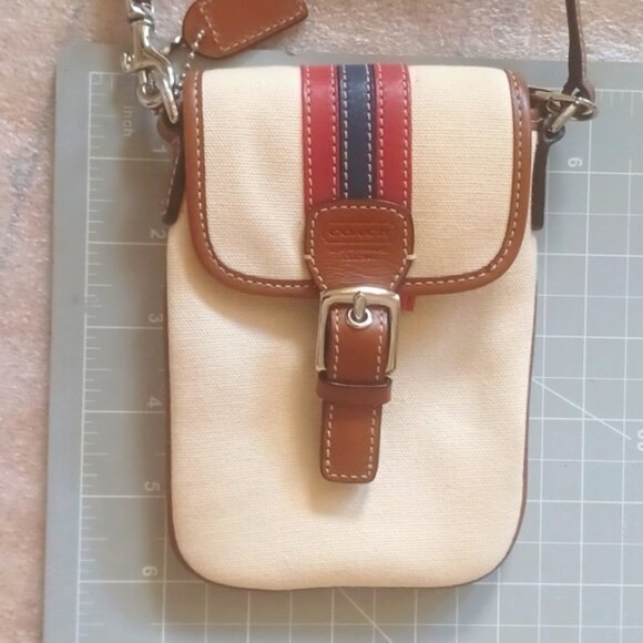 Coach Handbags - COACH Vintage VTG Y2K  Canvas Wristlet Pouch with Stripes
